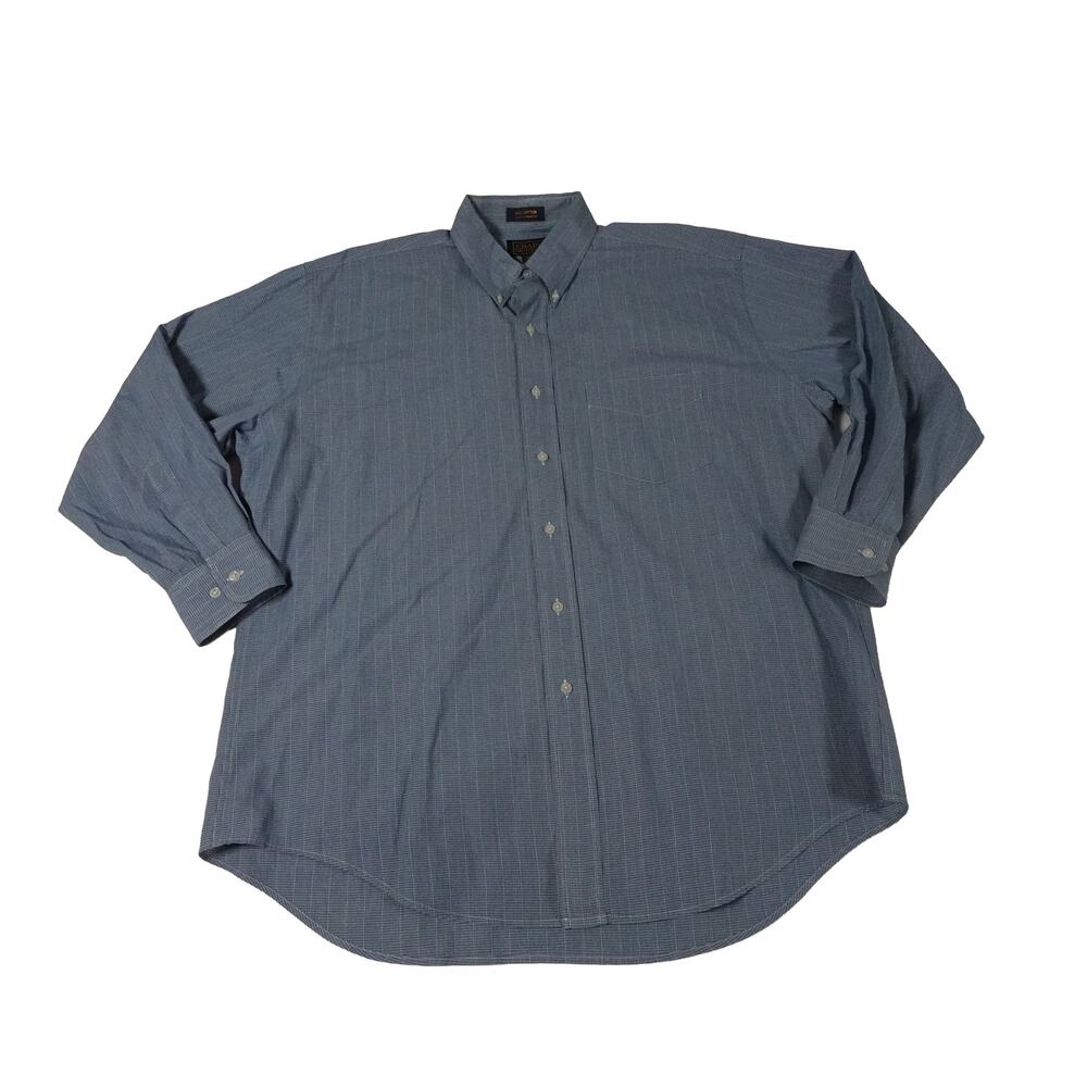 Ralph Lauren Chaps Vintage Check Striped Button Up Long Sleeve Shirt 16.5 32 33